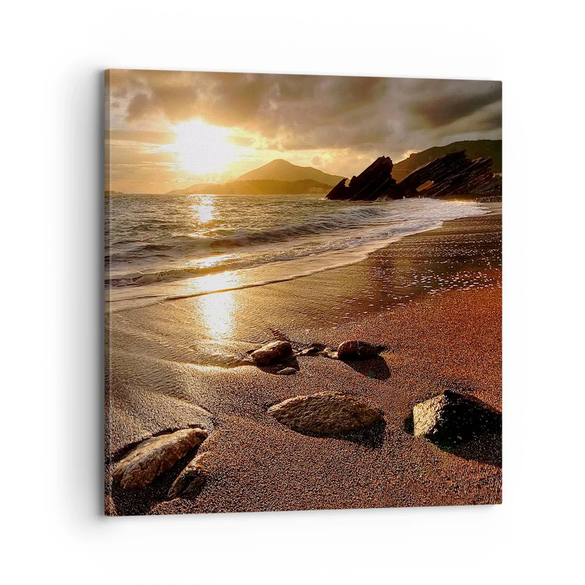 Schilderen op canvas - Volg de zon naar de heuvels - 70x70 cm