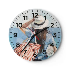 Wandklok - Klok - Welkom bij je vakantie - 30x30 cm