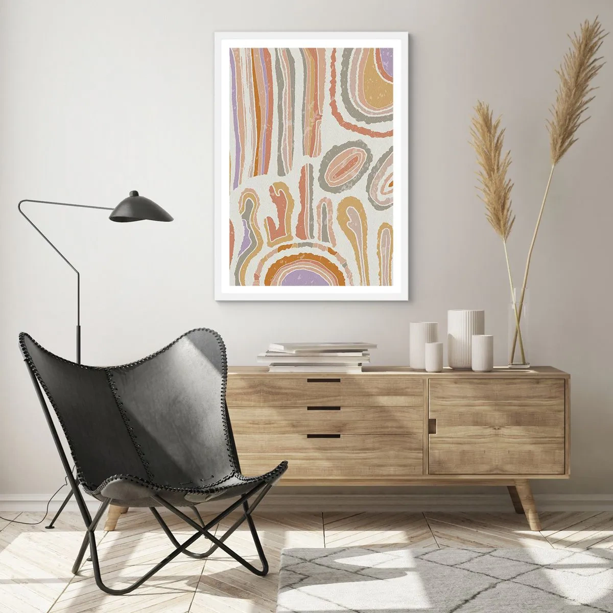 Poster in een witte lijst - Kleurrijke doorsneden - 50x70 cm