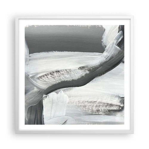 Poster in een witte lijst - Een beslissende beweging - 60x60 cm