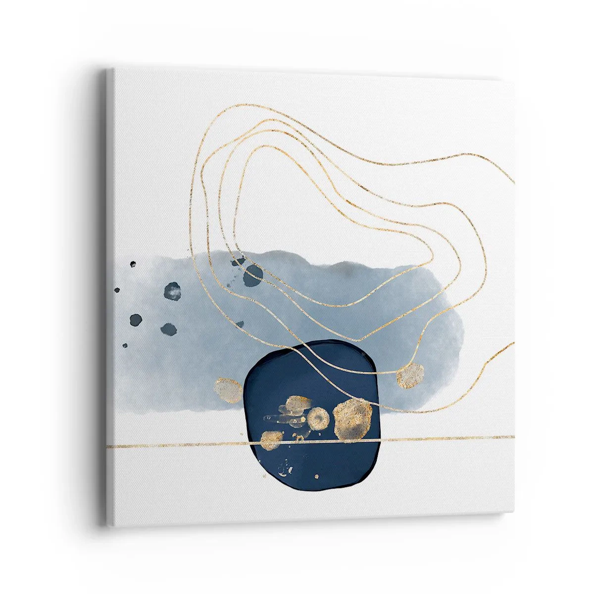 Schilderen op canvas - Blauw en goud fantasie - 40x40 cm