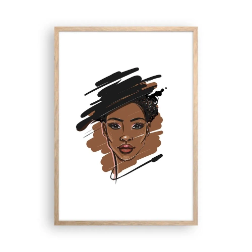Een poster in een licht eiken lijst - Zoet als chocolade - 50x70 cm