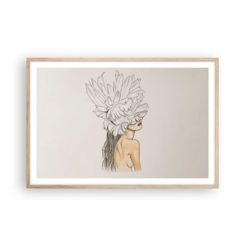 Een poster in een licht eiken lijst - gekroonde schoonheid - 91x61 cm