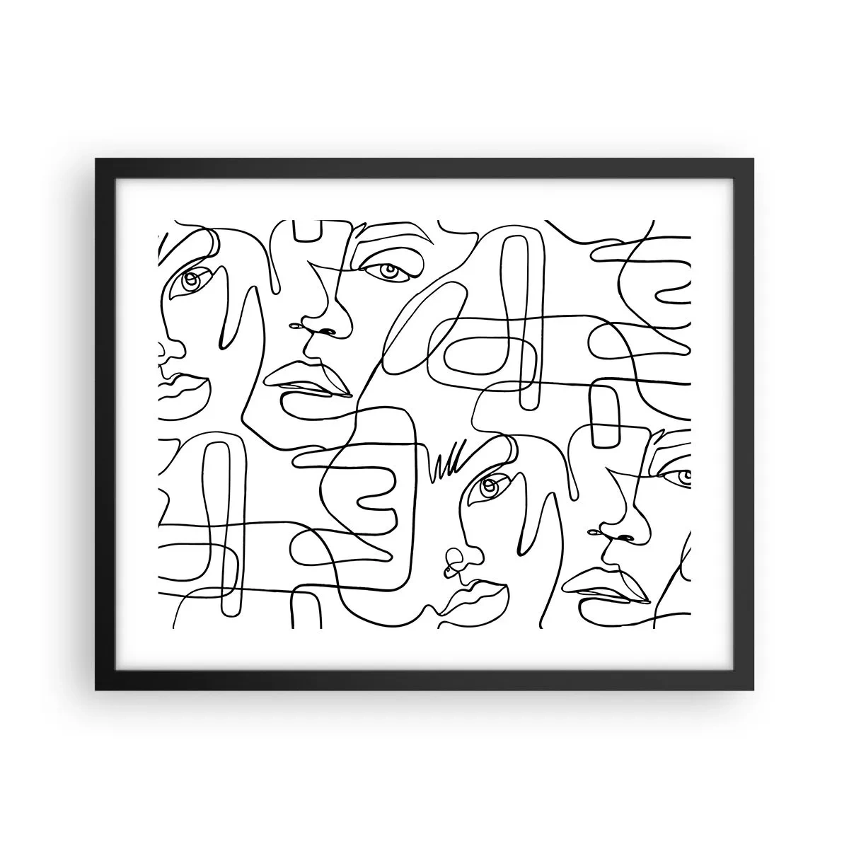 Poster in een zwarte lijst - In verwarde emoties - 50x40 cm