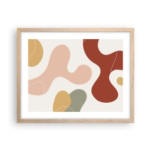 Een poster in een licht eiken lijst - Kronkels of krullen? - 50x40 cm