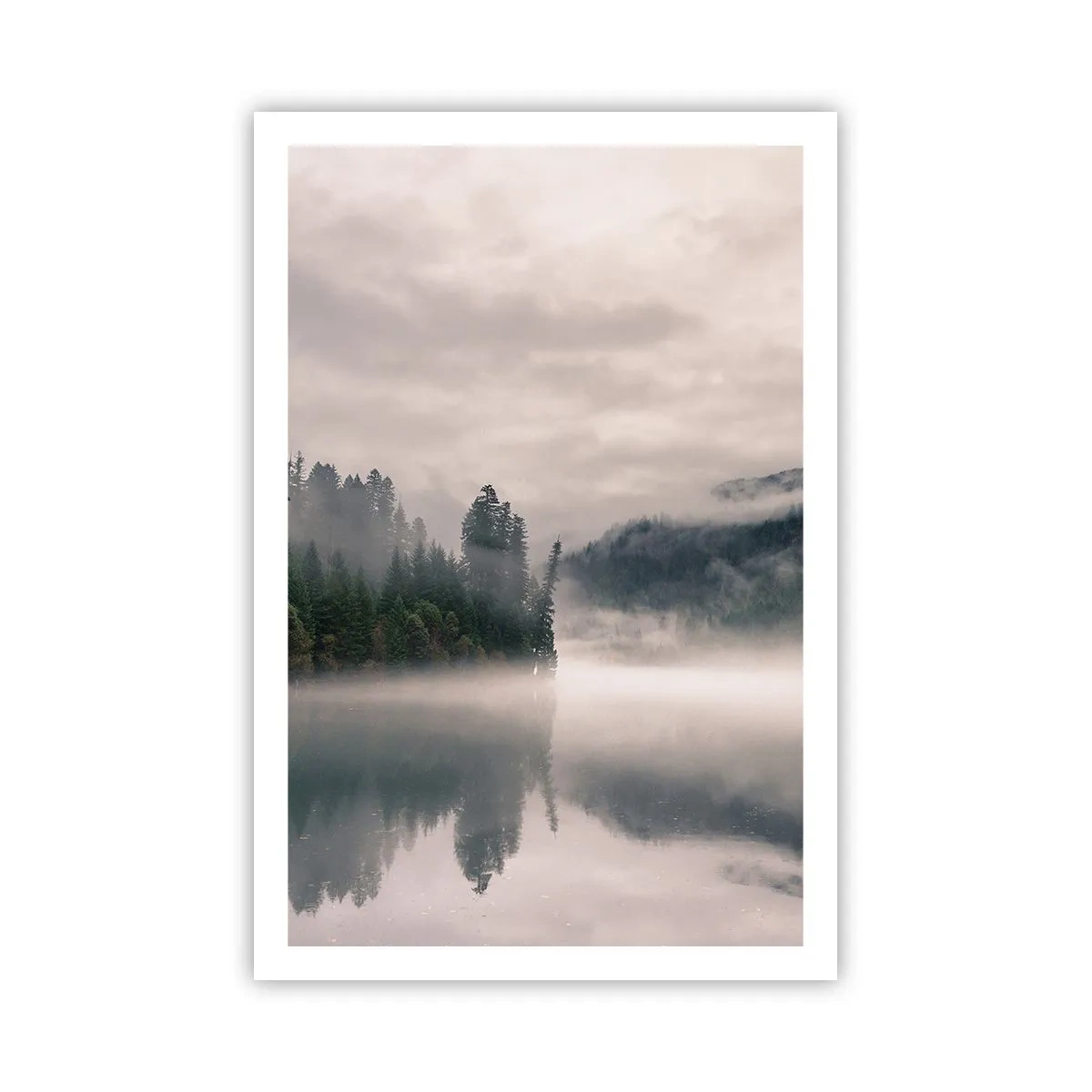 Poster - In reflectie, in de mist - 61x91 cm