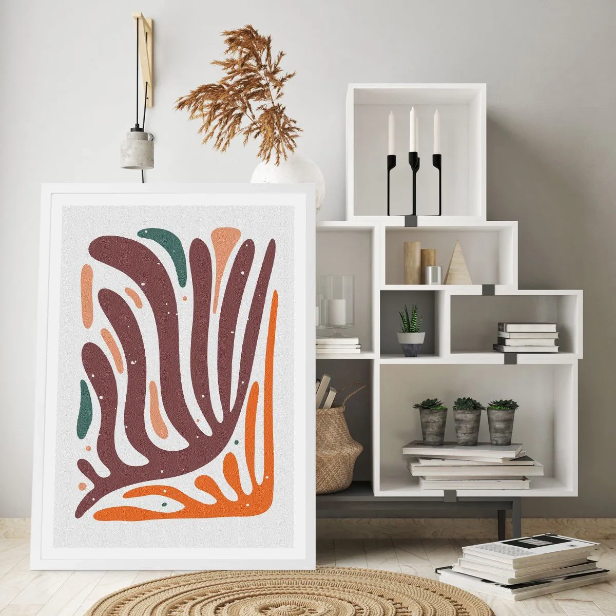 Poster in een witte lijst - Stralende organische compositie - 30x40 cm
