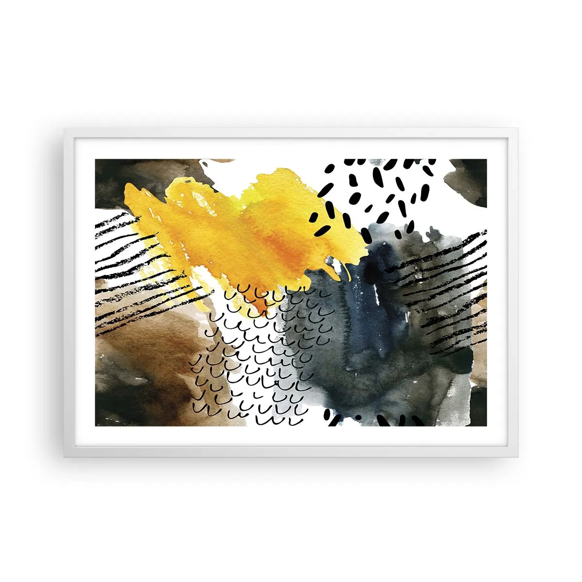 Poster in een witte lijst - Een ontmoeting van de elementen - 70x50 cm