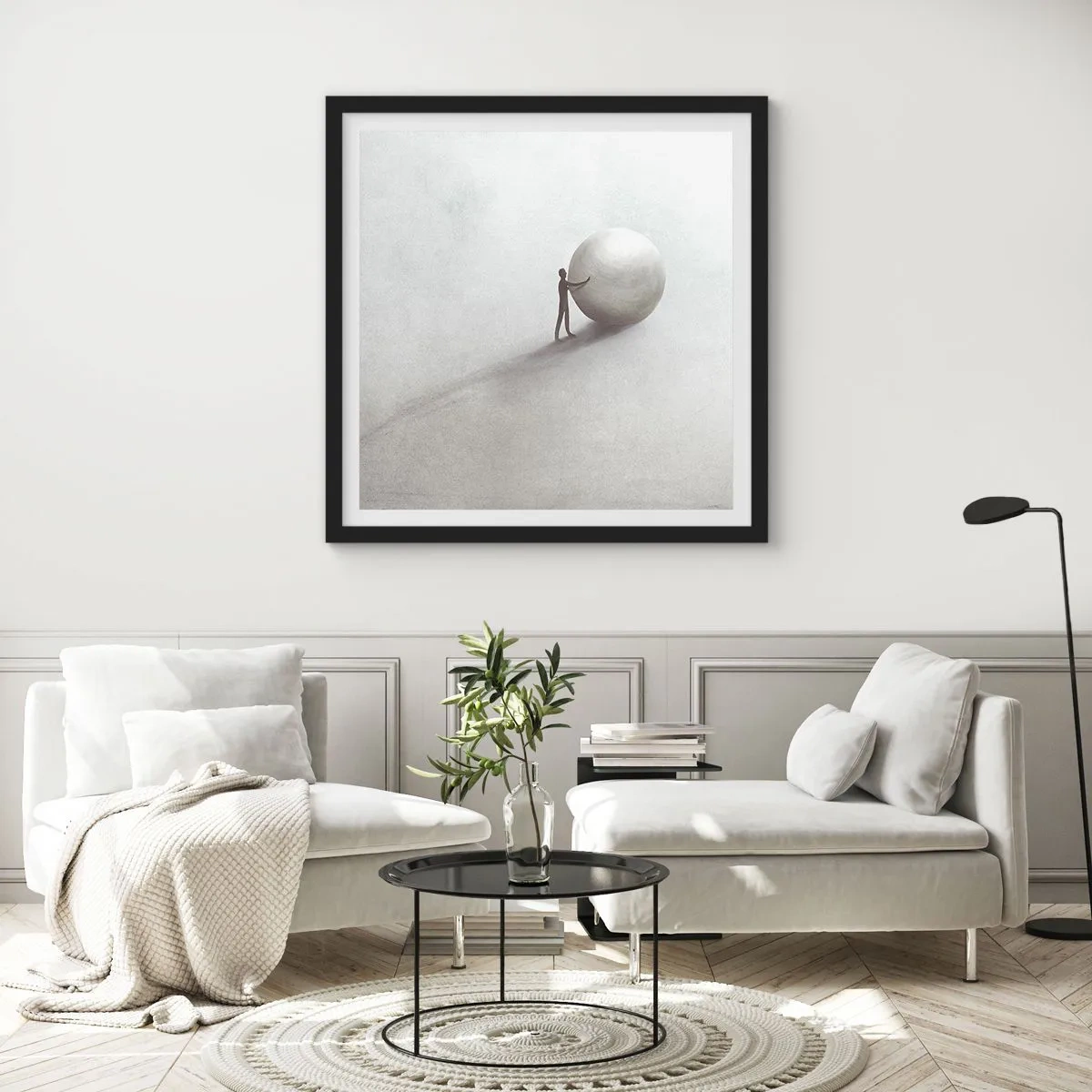 Poster in een zwarte lijst - Het spel van het leven - 40x40 cm