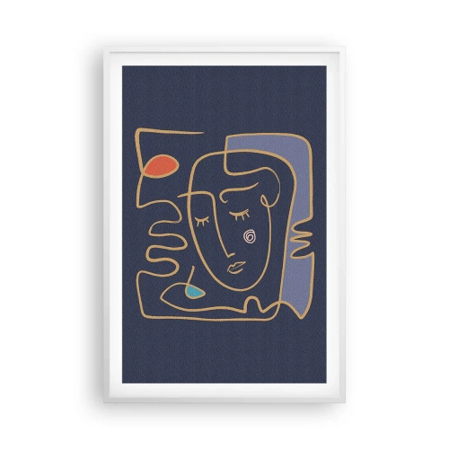 Poster in een witte lijst - In nadenken - 61x91 cm