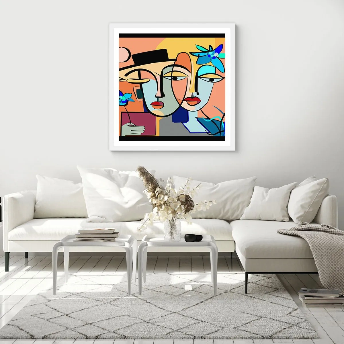 Poster in een witte lijst - Picasso's randez-vous - 40x40 cm