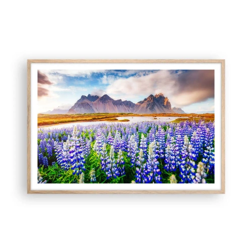 Een poster in een licht eiken lijst - Kracht en soberheid naast zachtheid - 91x61 cm