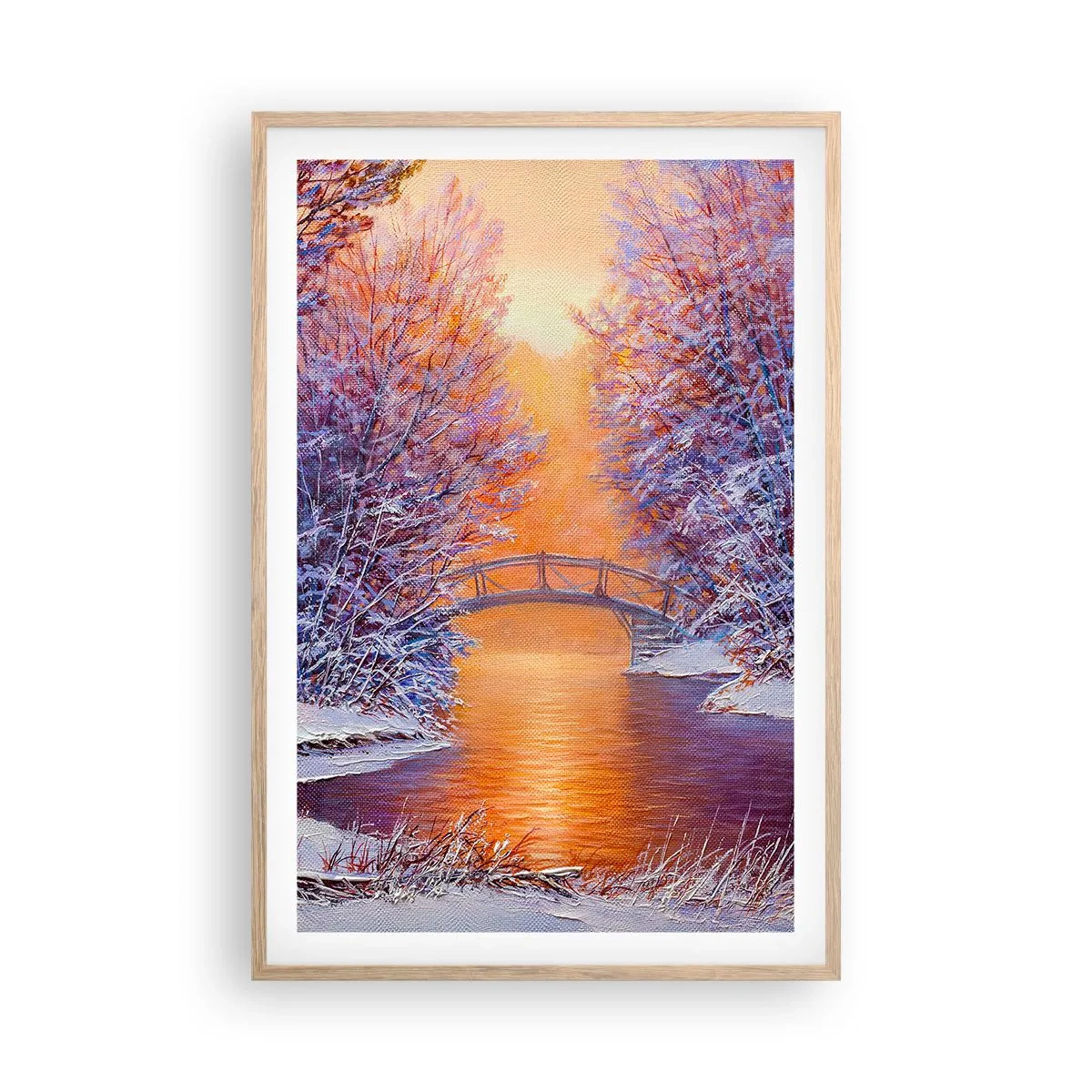 Een poster in een licht eiken lijst - Laten we elkaar hier ontmoeten - 61x91 cm