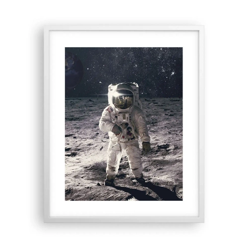 Poster in een witte lijst - Groetjes van de maan - 40x50 cm