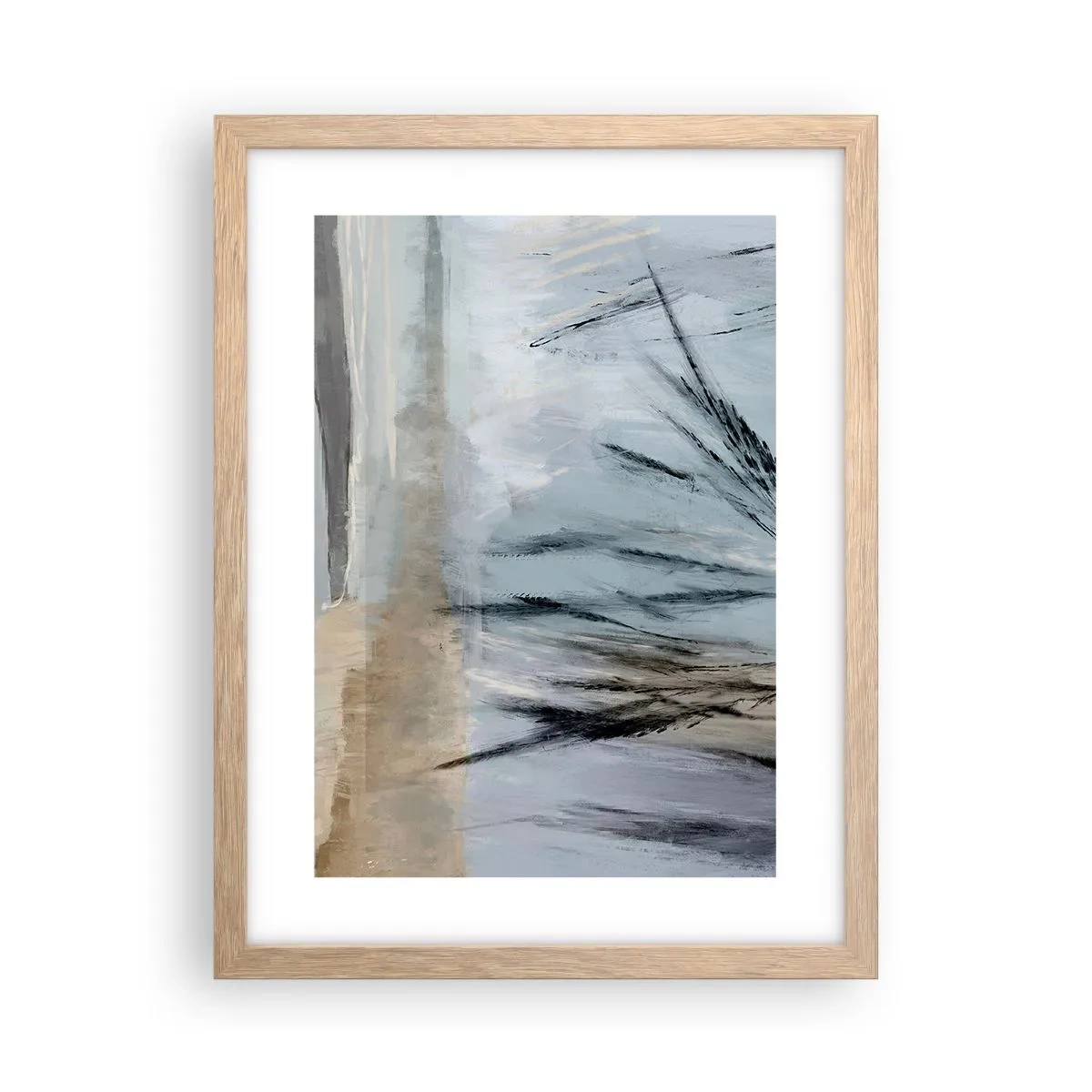 Een poster in een licht eiken lijst - Wintervelden - 30x40 cm