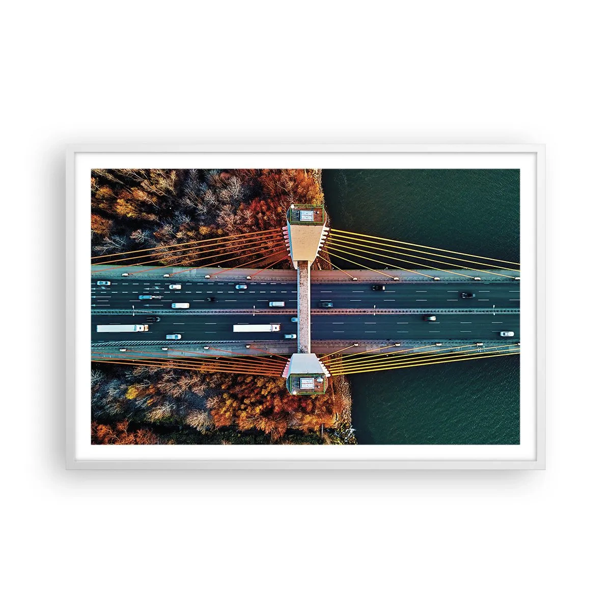 Poster in een witte lijst - BEYOND the waters, beyond the forest - 91x61 cm