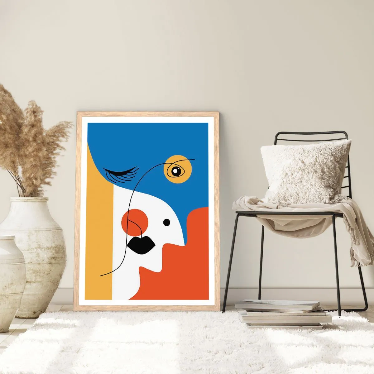 Een poster in een licht eiken lijst - Gedeconstrueerd portret - 70x100 cm