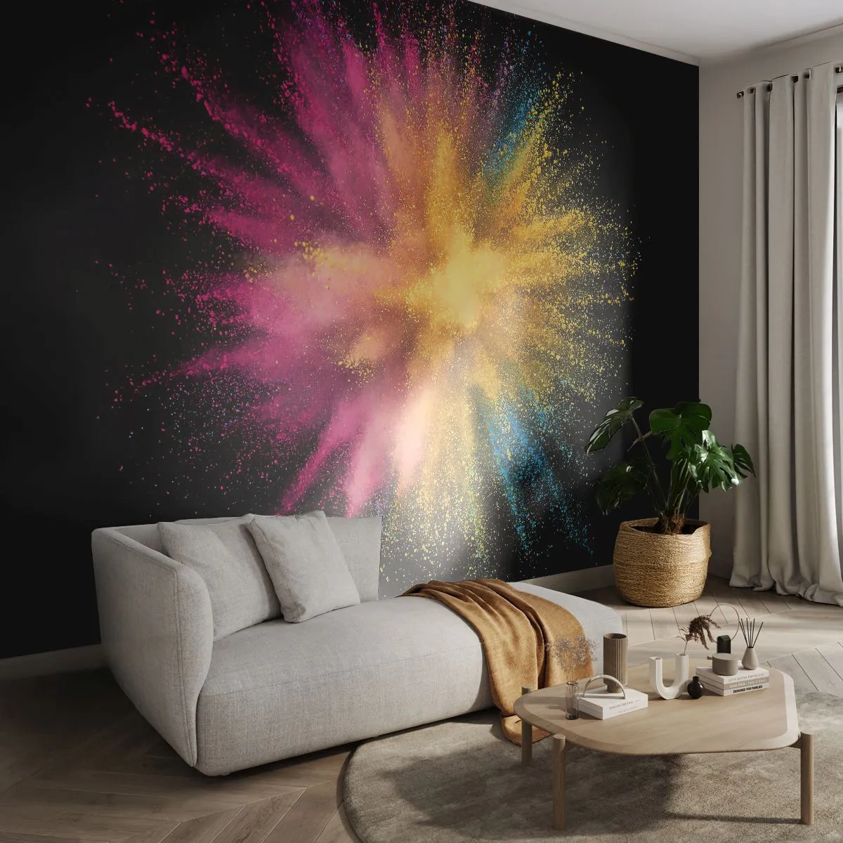Zelfklevend Fotobehang Deluxe Sticker - De geboorte van kleuren - Abstractie, Deel, Fantasie - 250x175 cm