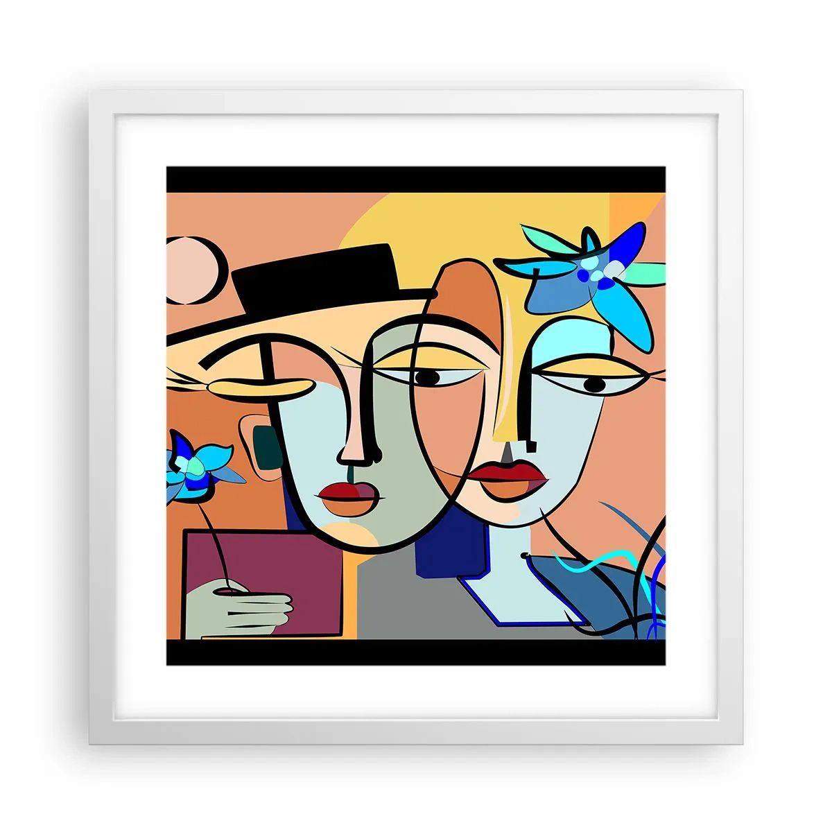 Poster in een witte lijst - Picasso's randez-vous - 40x40 cm