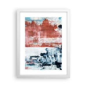 Poster in een witte lijst - Fifty Fifty abstract - 30x40 cm