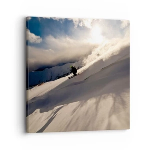 Schilderen op canvas - Berguitdaging genomen - 30x30 cm