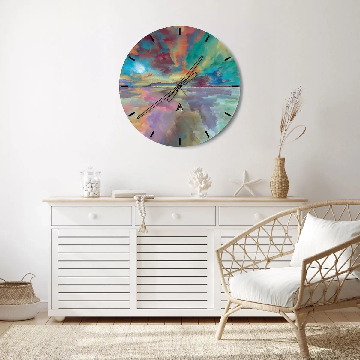 Wandklok - Klok - Twee hemelen - 40x40 cm