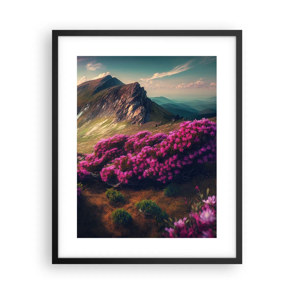 Poster in een zwarte lijst - Zomer in de bergen - 40x50 cm