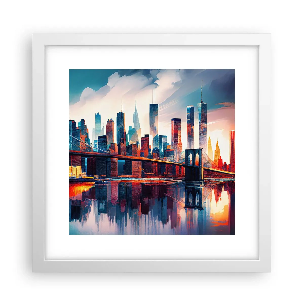 Poster in een witte lijst - Een droomachtig New York - 30x30 cm