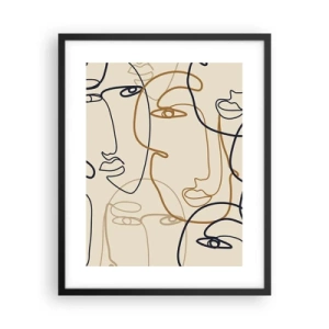 Poster in een zwarte lijst - Het portret is vermenigvuldigd - 40x50 cm