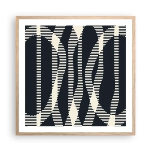 Een poster in een licht eiken lijst - Een poging om de duisternis te doorbreken - 60x60 cm