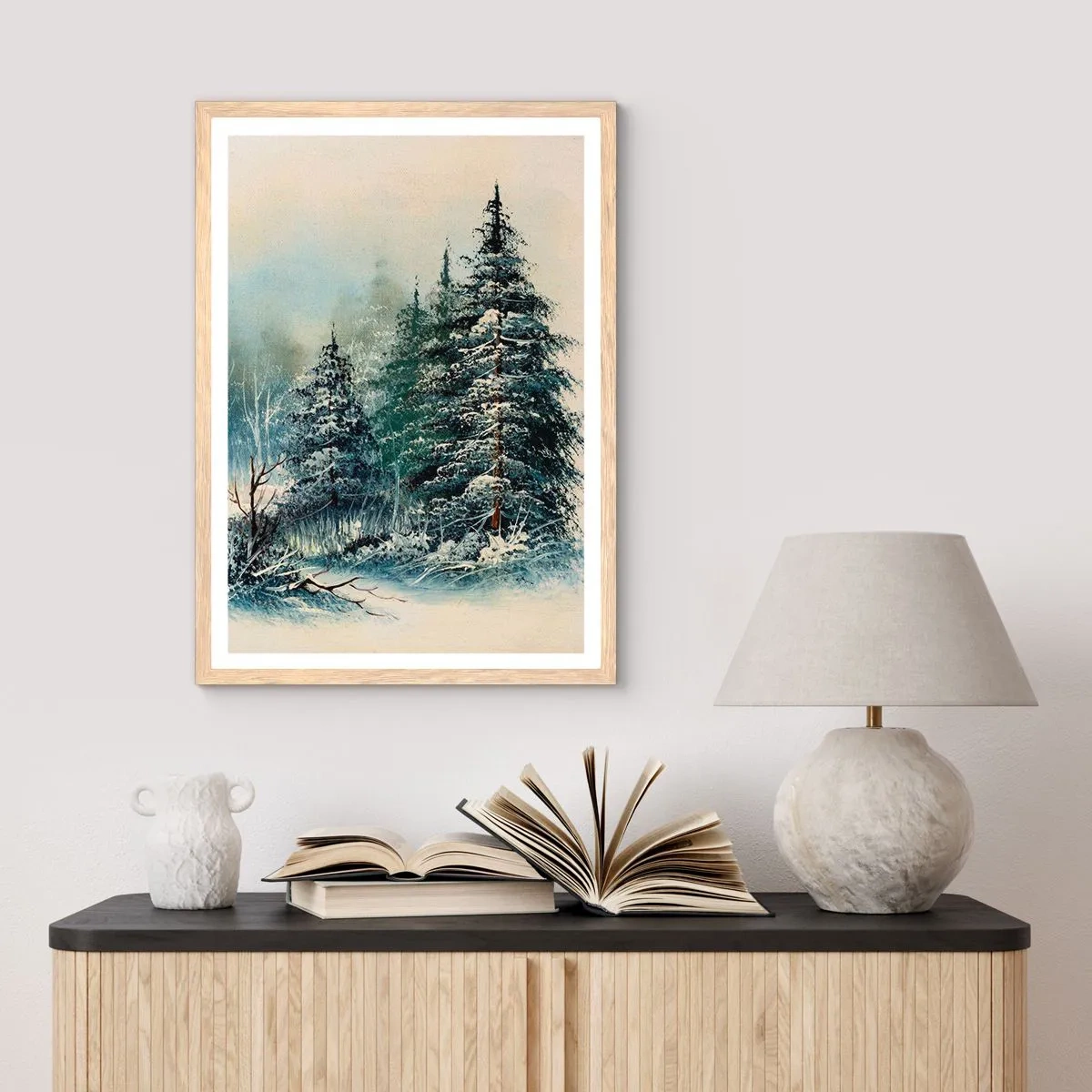 Een poster in een licht eiken lijst - Klaar voor kerst - 50x70 cm