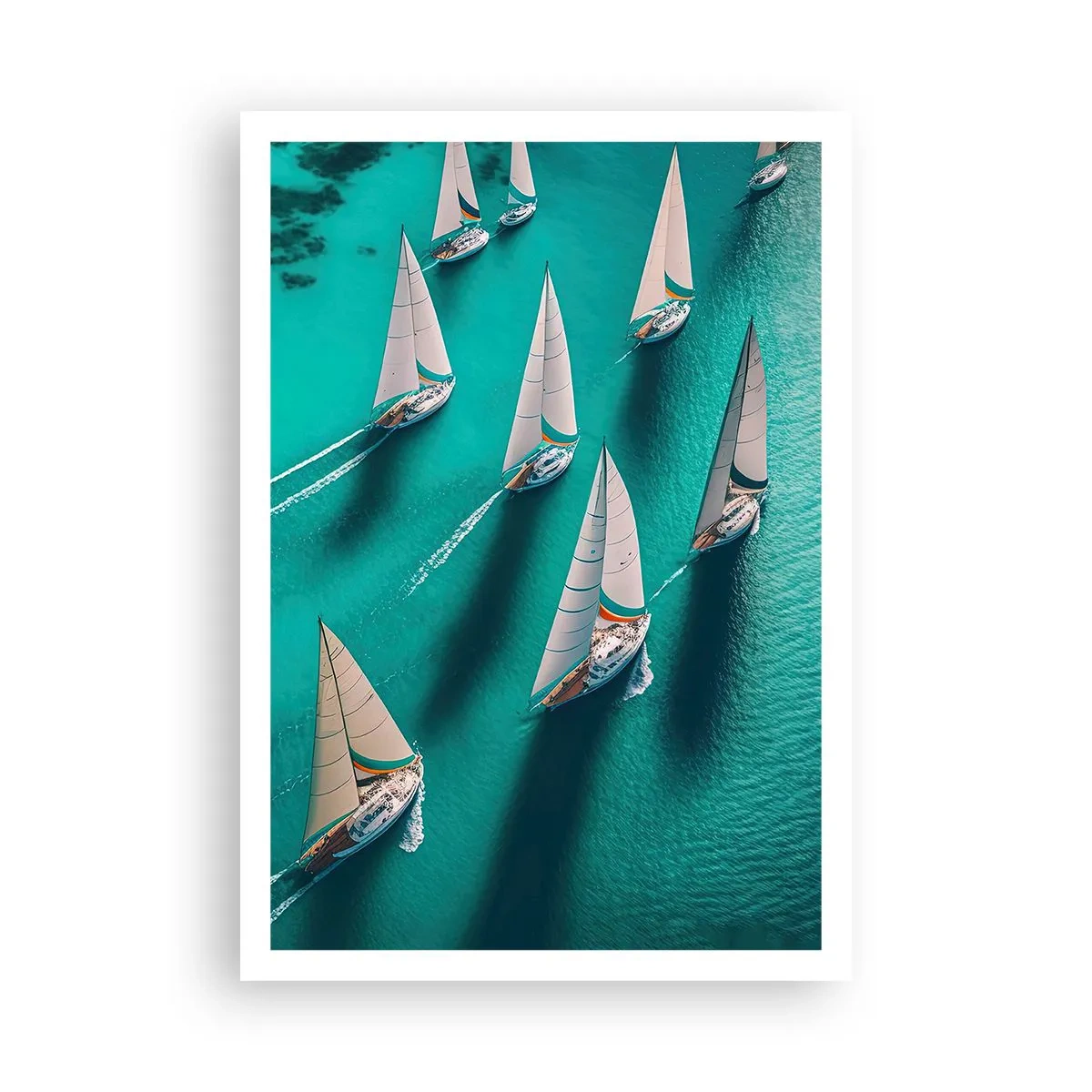 Poster - In een wedstrijd met de wind - 70x100 cm