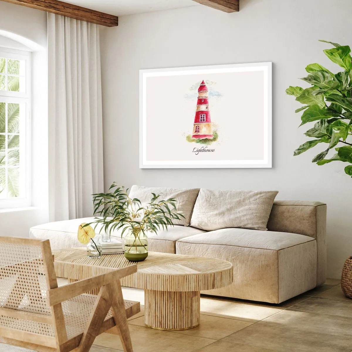 Poster in een witte lijst - Er is altijd goed weer in de buurt - 50x40 cm