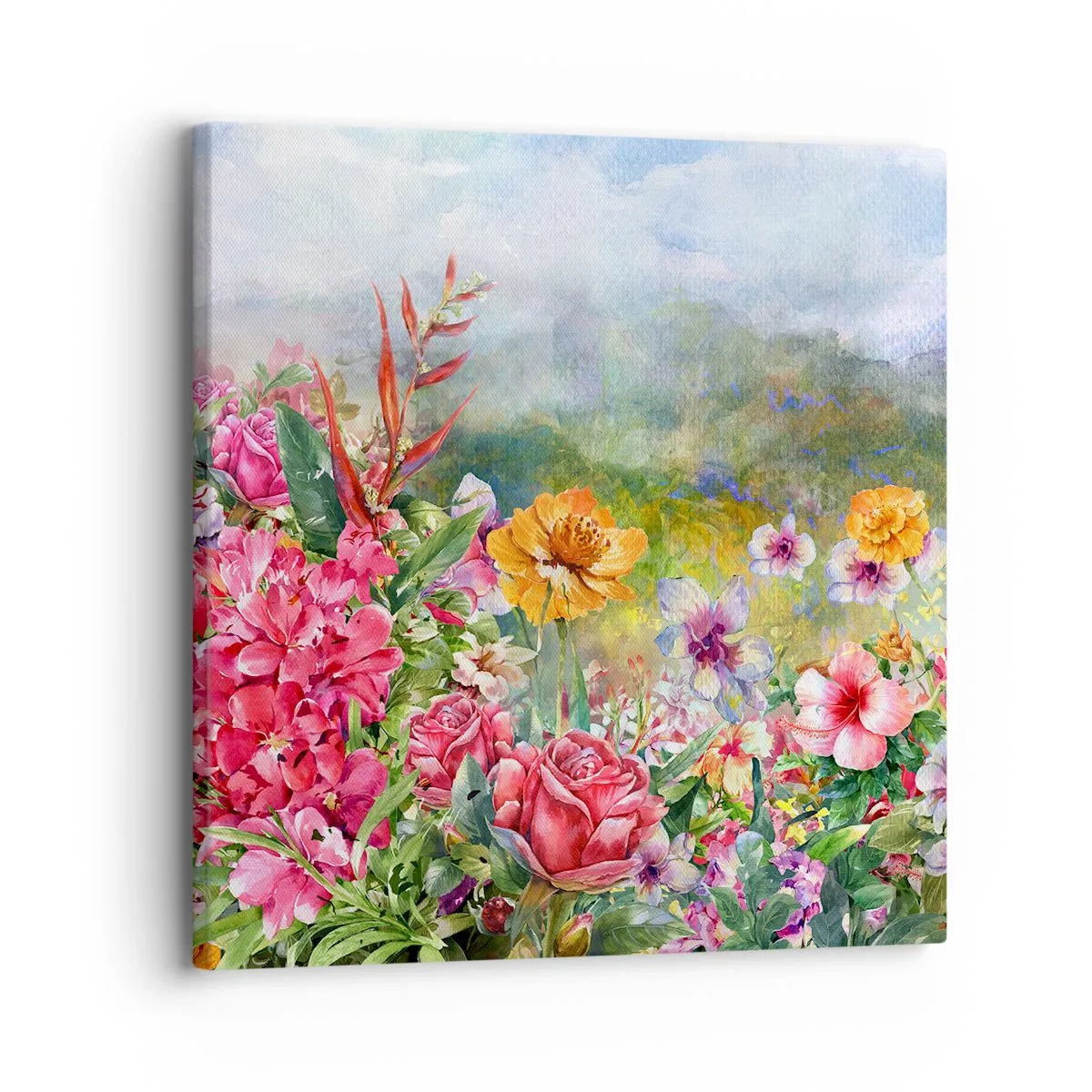 Schilderen op canvas - Een tuin die gek is geworden - 30x30 cm