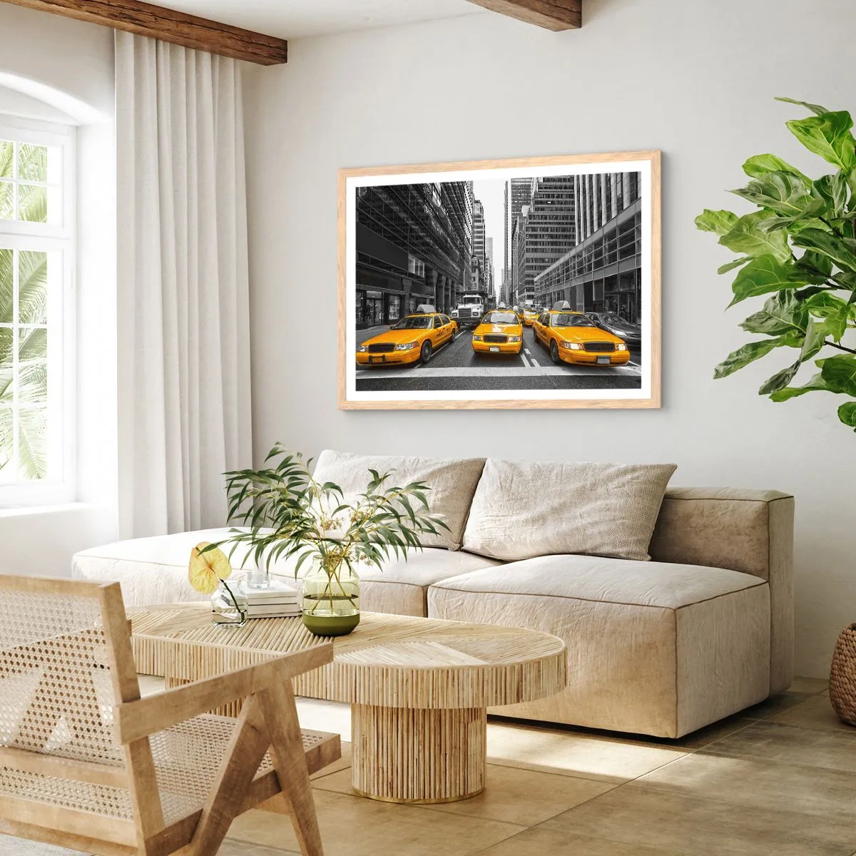 Een poster in een licht eiken lijst - Wij geven de stad de kleuren - 91x61 cm