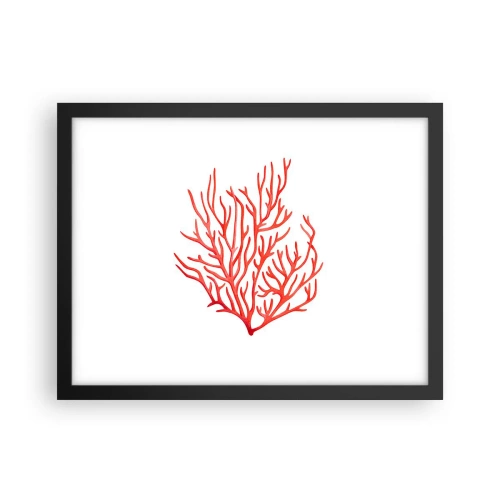 Poster in een zwarte lijst - Koraal filigraan - 40x30 cm