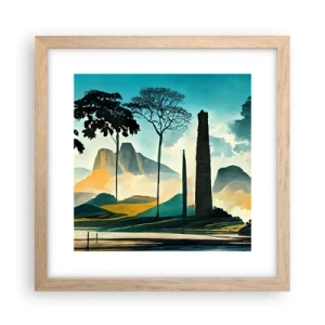 Een poster in een licht eiken lijst - Nog hoger en hoger - 30x30 cm