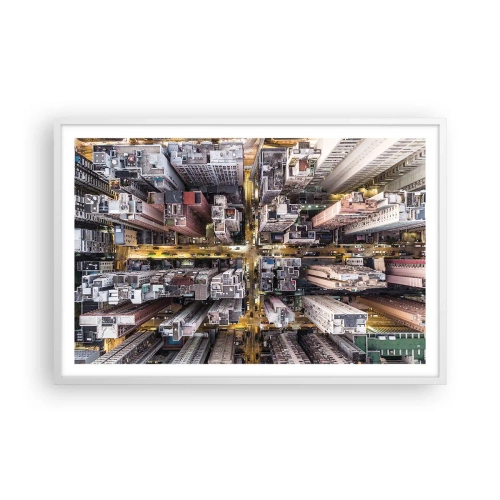 Poster in een witte lijst - Groeten uit Hong Kong - 91x61 cm