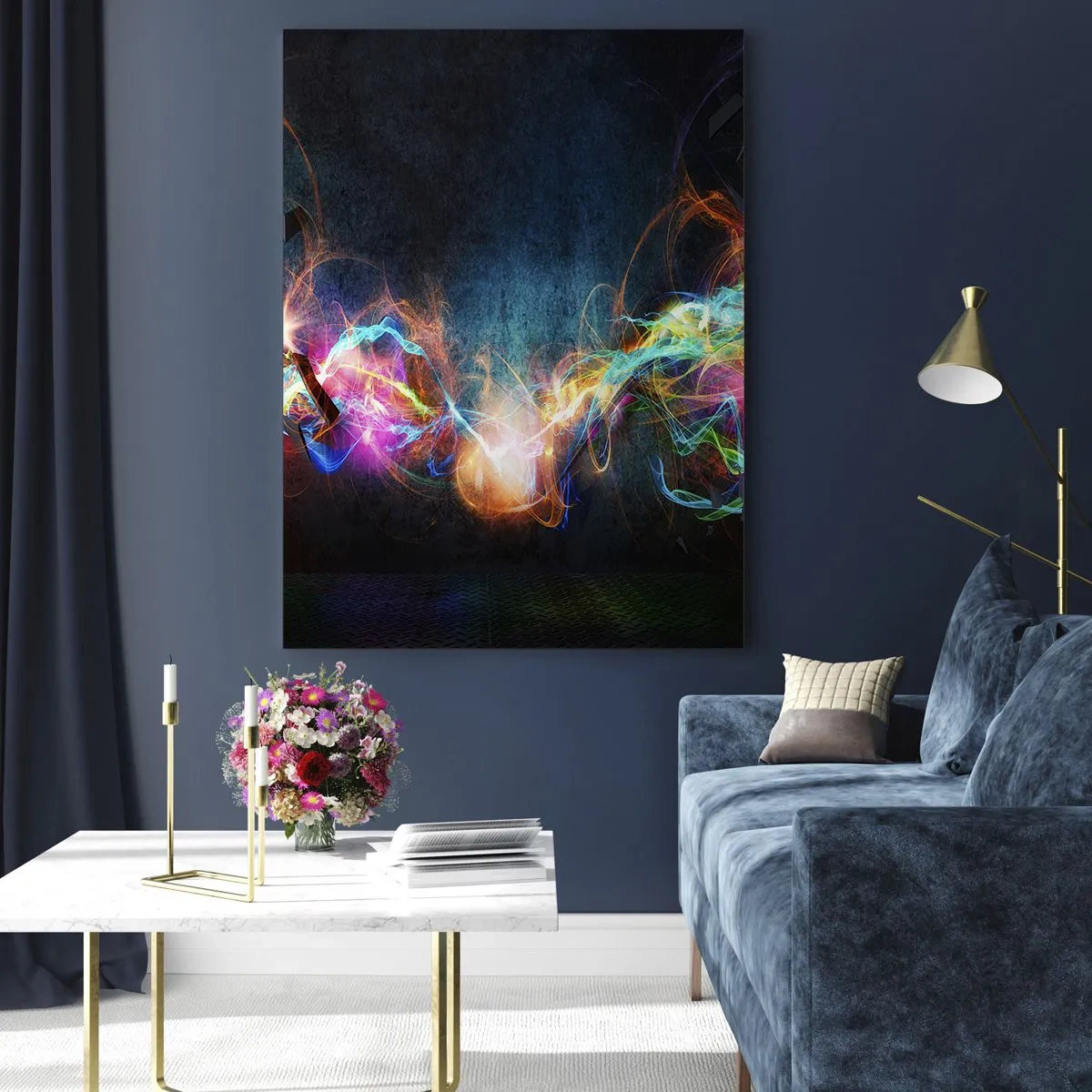 Schilderen op glas - Met vreugde tegen het donker - 50x70 cm