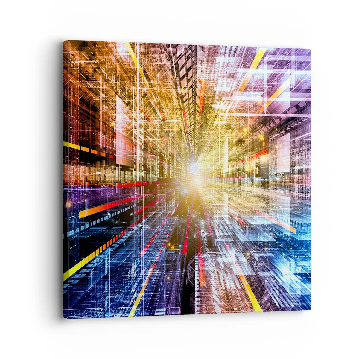 Schilderen op canvas - Lichtgevende gang - 30x30 cm