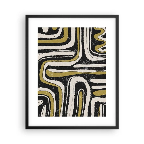 Poster in een zwarte lijst - Compositie: wegen en steegjes - 40x50 cm