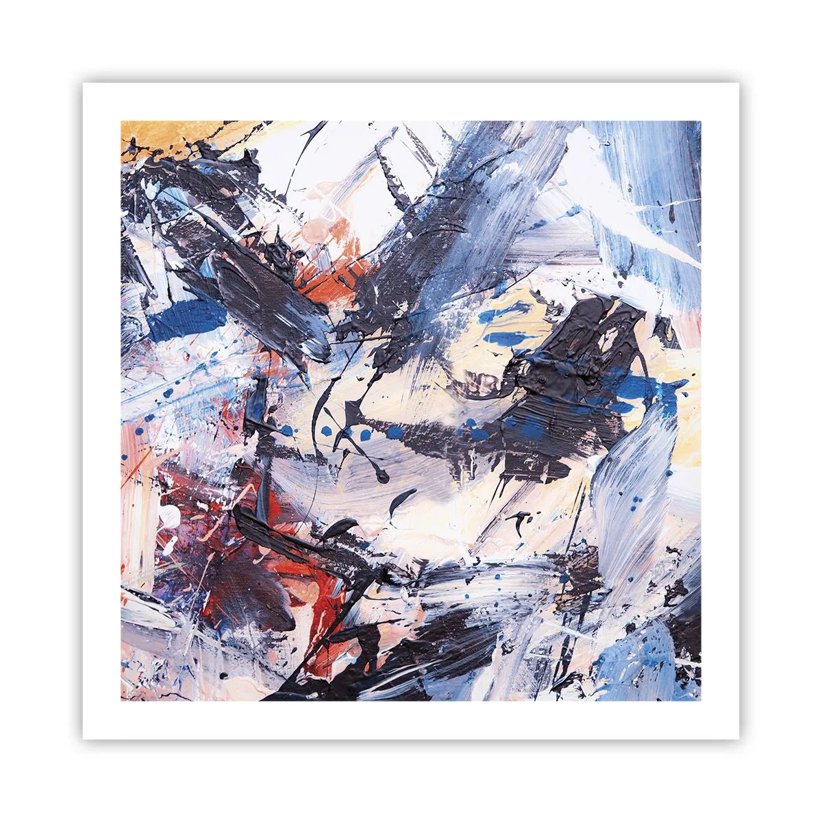 Poster - Gekke dans van abstractie - 60x60 cm