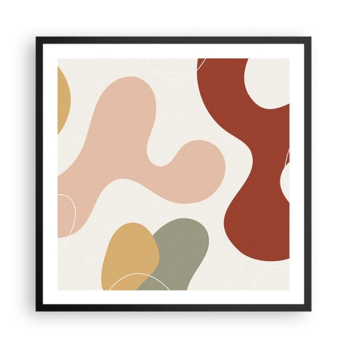 Poster in een zwarte lijst - Kronkels of krullen? - 60x60 cm