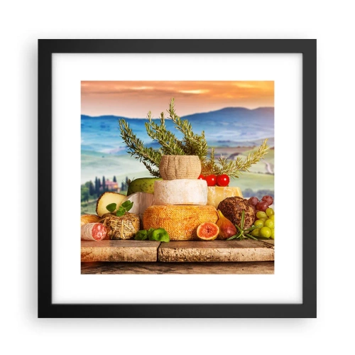 Poster in een zwarte lijst - De Italiaanse levensvreugde - 30x30 cm