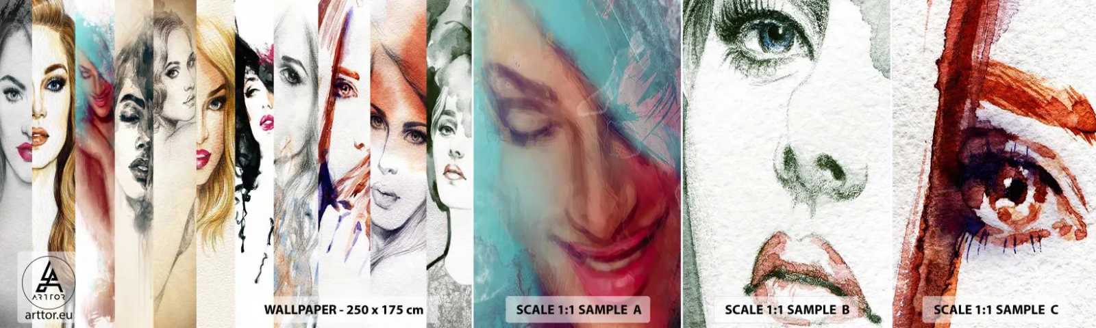 Fotobehang Staaltje Standard Eco - En jij bent het altijd - Vrouw, Het gezicht van de vrouw, Portret - 100x30 cm