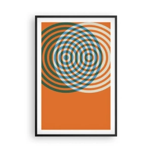 Poster in een zwarte lijst - Abstracte circulaire variatie - 61x91 cm