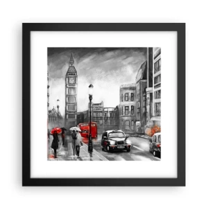 Poster in een zwarte lijst - Helemaal geen grijze stad - 30x30 cm