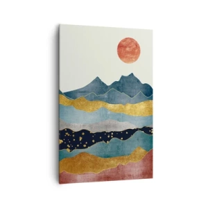 Schilderen op canvas - Een dwarsdoorsnede van de wereld - 80x120 cm