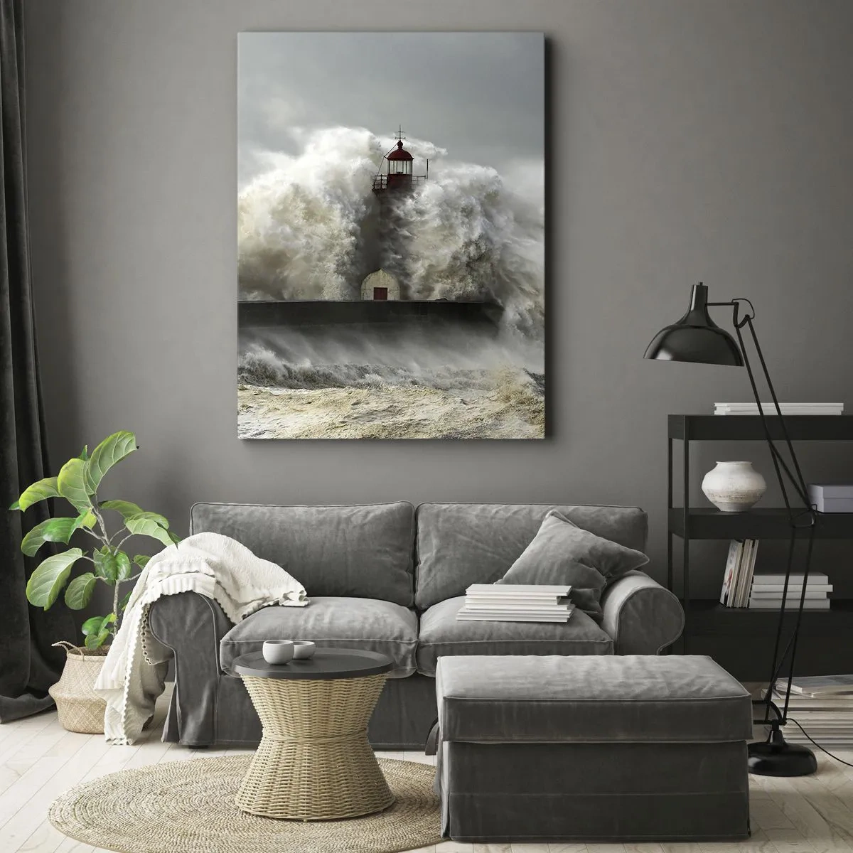 Schilderen op canvas - De woede van de oceaan - 70x100 cm