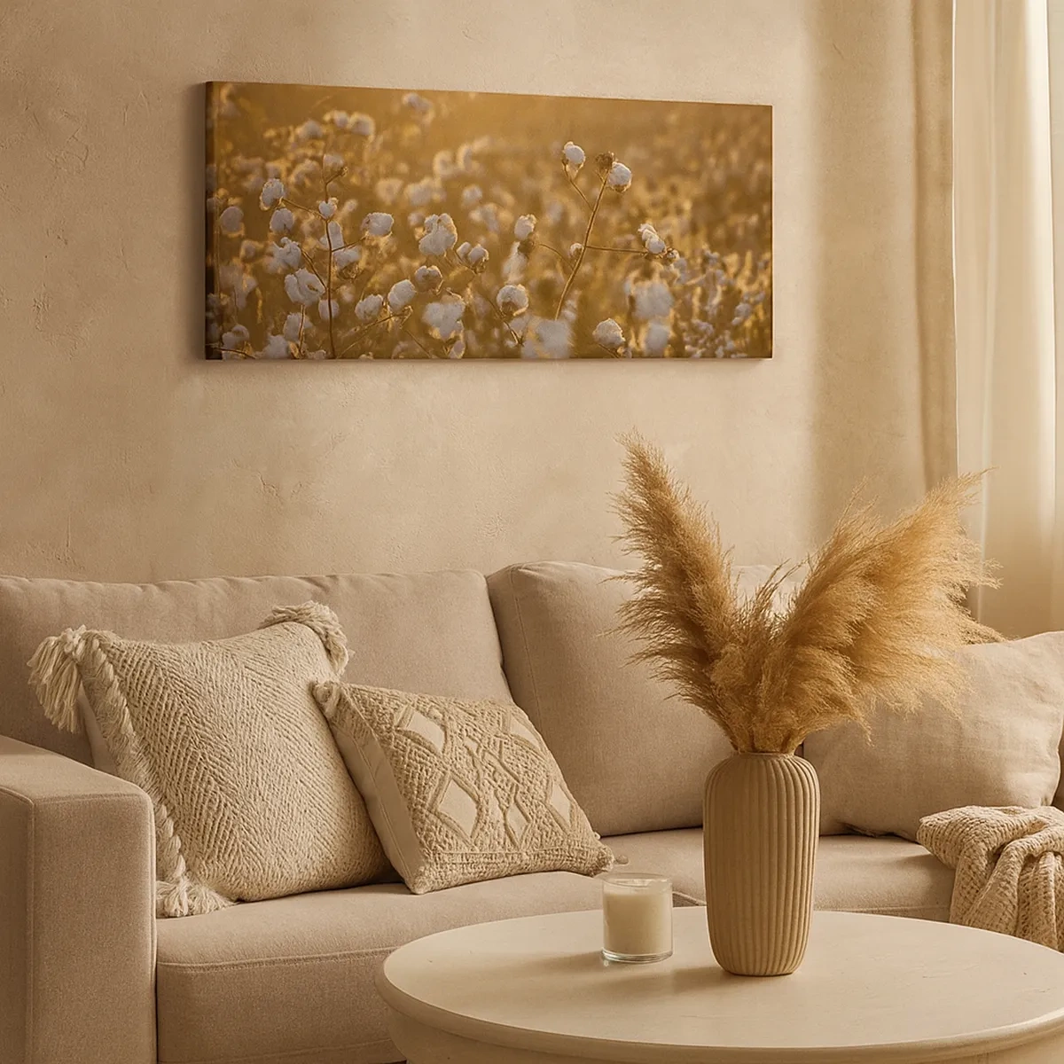 Schilderen op canvas - Pluizig veld - 30x30 cm